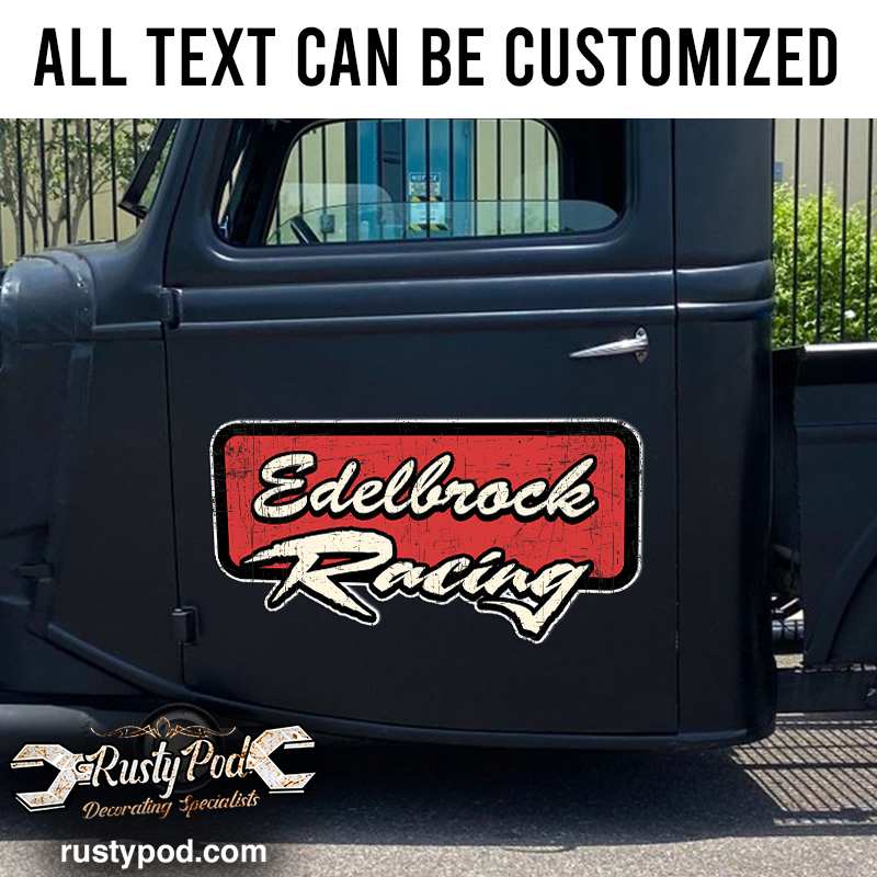 personalized racing hot rod sticker 10967